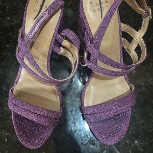 Purple Metallic Sparkle Heels size 8.5